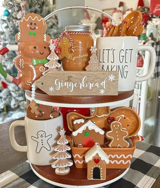 21 Insanely Cute Tiered Tray Gingerbread Decor Ideas You Will Love