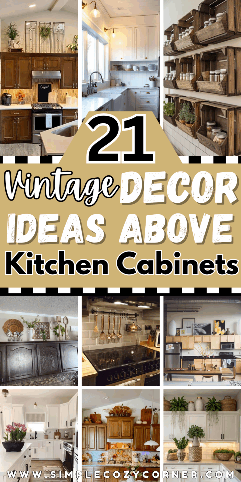 21+ Chic Vintage Decor Ideas Above Kitchen Cabinets
